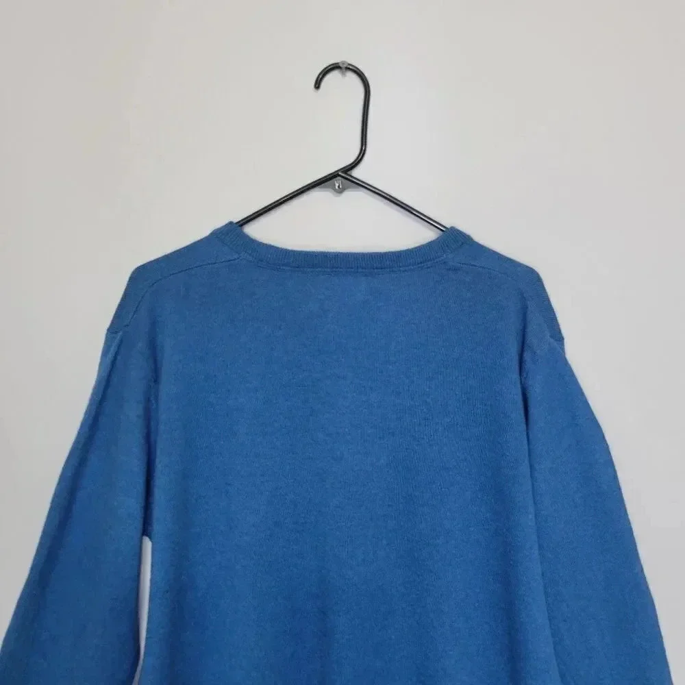 LL Bean Men's Blue Pullover V-Neck‎ Sweater Size Large